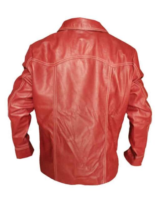 Fight Club Red Leather Jacket BACK Thegem Product Catalog