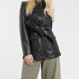 Leather Belted jacket for Women