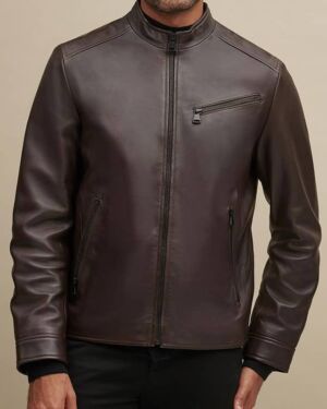MARC NEW YORK Leather jacket with Zipper Pockets