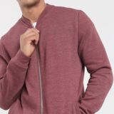 Mens Jersey Bomber jacket in Burgundy Marl