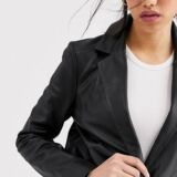 Original Blazer Style Leather jacket in Black