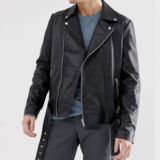 Pure Leather Zipped Biker jacket with Belt