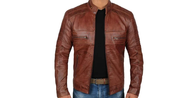 Austin Chocolate Brown Waxed Leather Jacket