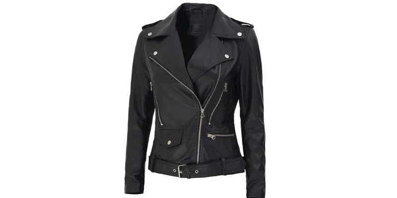 Marcella Womens Leather Black Biker Jacket